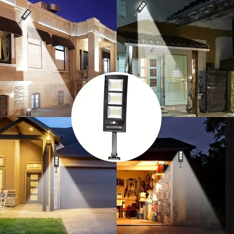 360LED Outdoor Solar Street Light | IP67 Waterproof, 6500K Sensor, Dusk to Dawn, Remote Control, Semi-Flush Mount, Perfect for Courtyard, Patio, Garden, Christmas Gift