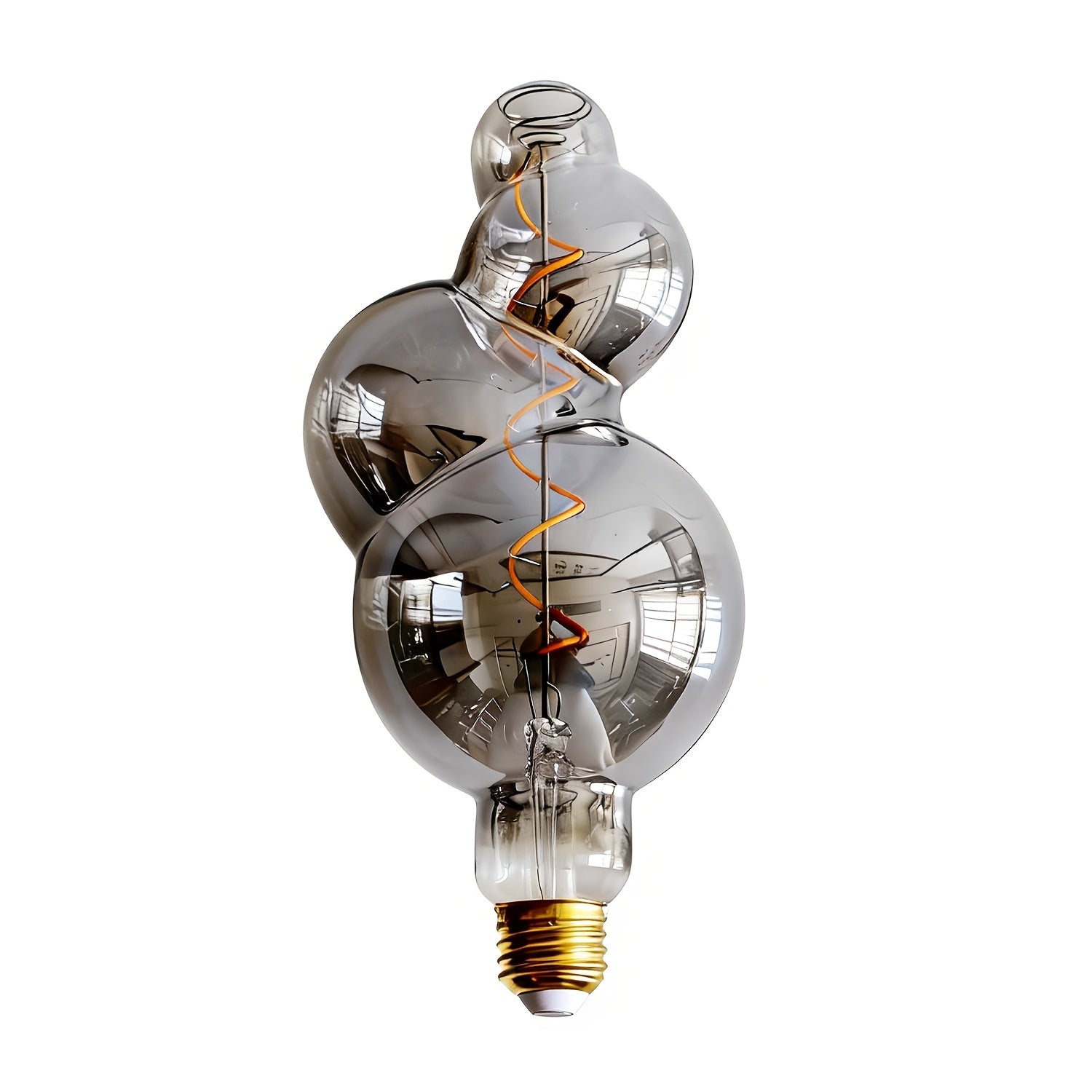 1PC, LED bulb special shape warm light LED bulb 120V 4W 2300K E26 dimmable amber glass gray glass suitable for home chandelier