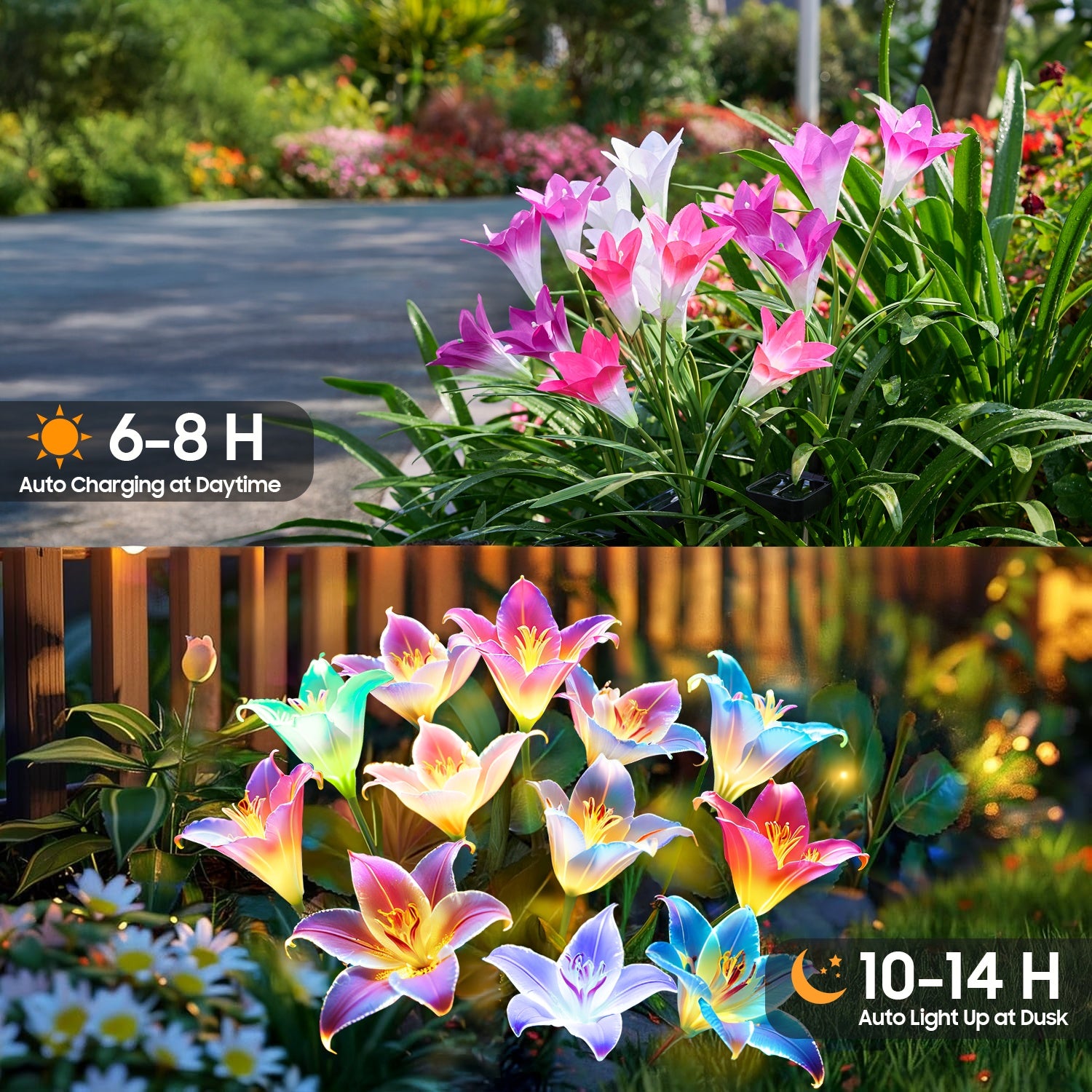 2025 New Solar Outdoor Flower Light Solar Courtyard Light Waterproof 30-Head Rose 7-Color Changing Landscape Light Suitable for Garden Path Patio Cemetery Decoration 1/2/4/6-Pack