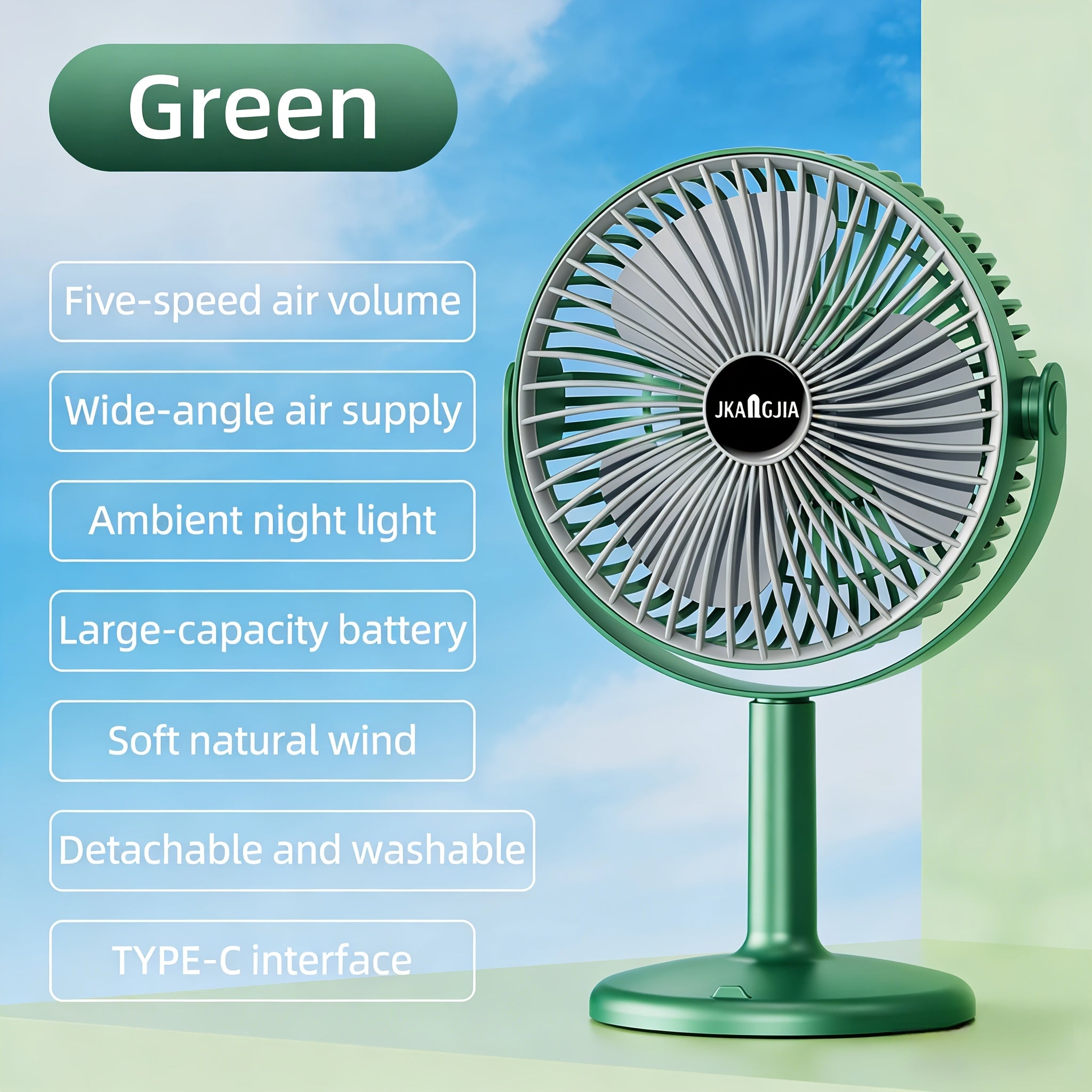 Multifunctional Adjustable Hanging & Desktop Fan | 5 Speed Levels, Built-in Light, USB Charging Port, 360° Adjustable, Triple Fan Design, High Power & Large Capacity Battery, Perfect Partner for Home, Bedroom, Living Room