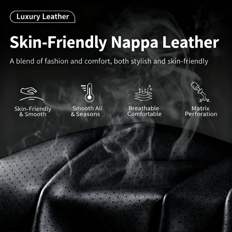 Car Seat Covers Nappa Leather Car Seat Covers Front and Rear Seat Cushions Breathable Fit All-Season Universal Seat Cover Accessories for Sedan/SUV/MPV/RV/Truck (BMW, Toyota, Mercedes, Audi, Honda, Nissan, VW, Chevrolet