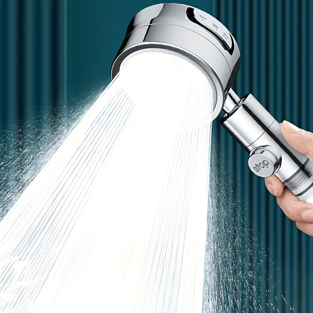 1pc High Pressure Filtered Shower Head - 3-Speed Adjustable Super Powerful Booster for Home Shower, Adjustable Angle Shower Head, Bathroom Accessory
