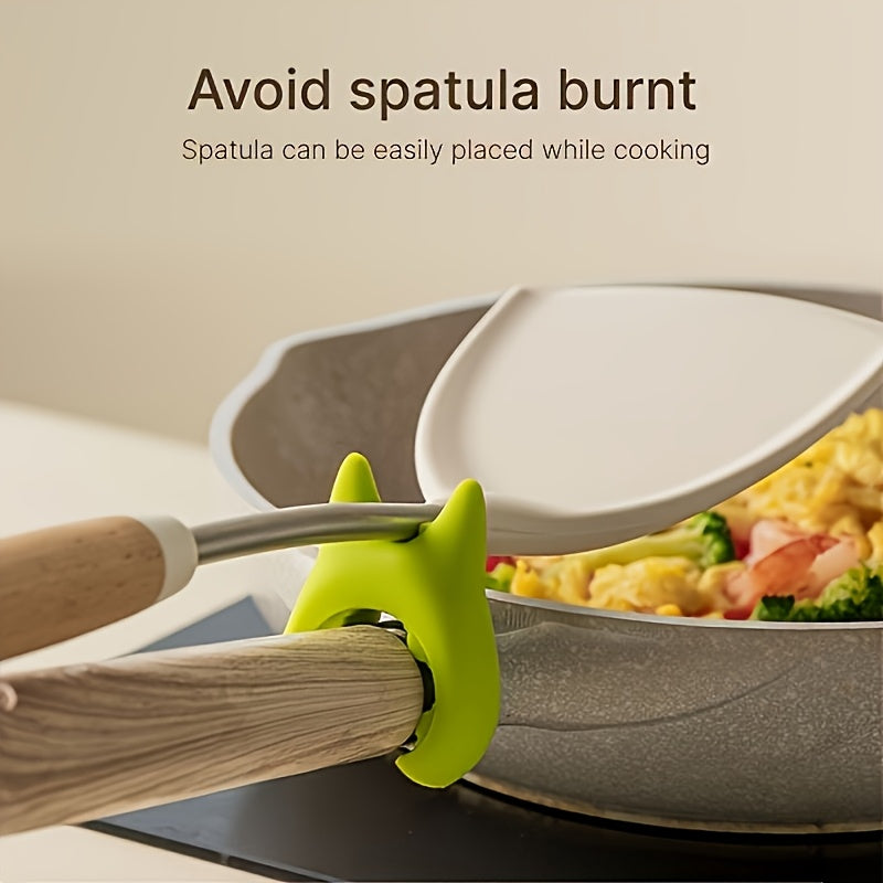 3Pcs Multifunctional Pot Spatula Rack, Pot Side Heat-proof Overflow-proof Utensil Holder, Integrated TPR Kitchen Tool Rest, New Universal Countertop Storage Stand for Spatula Spoon Kitchen Gadgets
