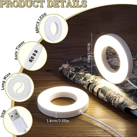 LED Plant Grow Light, Auto On/Off with 3 Adjustable Color Modes, Full Spectrum Plant Lamp, 10 Brightness Levels & Timing Mode, Ideal for Indoor Plants, Herbs and Flowers. Durable Plastic Construction, USB Powered, No Battery Required