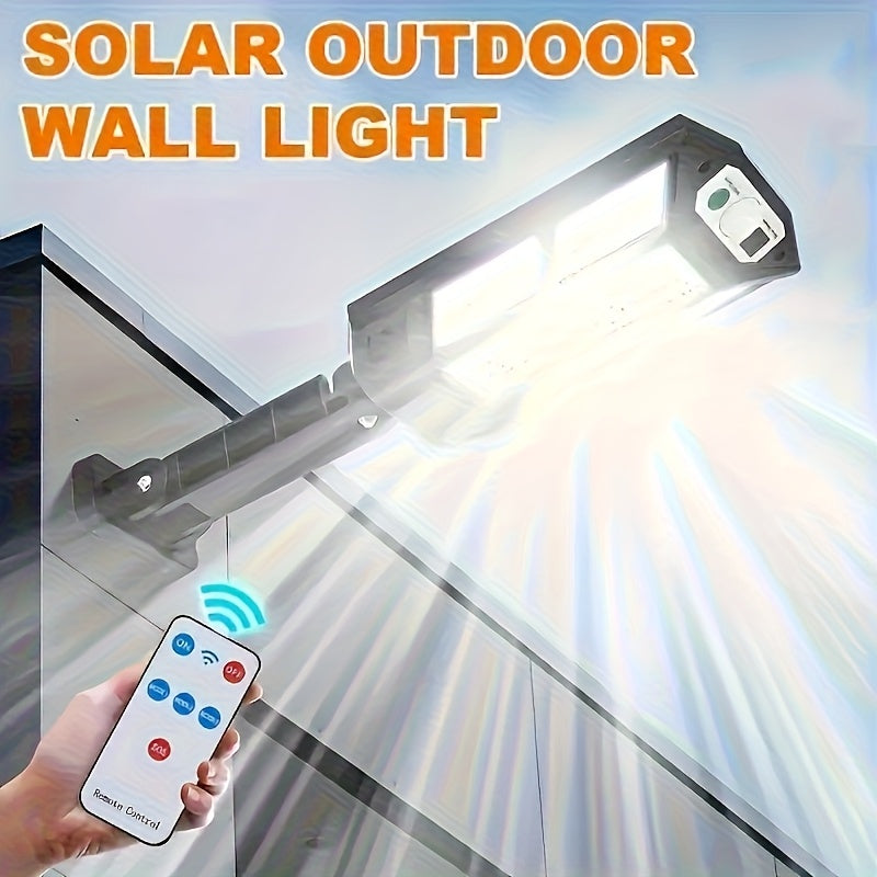 1 Pack 43 High-Power LED Solar Light, Commercial Street & Area Lighting, Outdoor LED Wall Light, 3-Mode Sensor Street Light, Exterior Wall Light with Remote Control, Solar Charging Security Light for Garden, Courtyard, Pathway