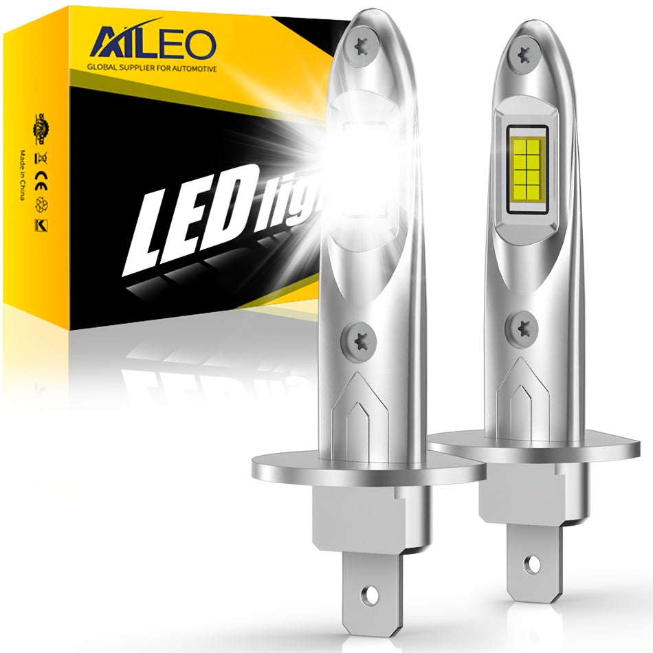 AILEO 2Pcs H1 LED Light High Quality 16000Lm 60W CSP Car Headlight 6500K White Daytime Running Car Light Mini Bulb Plug-and-Play
