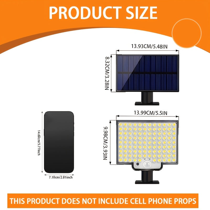 2 Pack Solar 106 LED Commercial Street Lighting Light, Sensor Industrial Area Lighting Light, Portable Shopping Mall Emergency Exit Light, 3 Lighting Modes, Suitable for Warehouses, Garages, Parking Lots, Courtyards, Parks, Amusement Parks