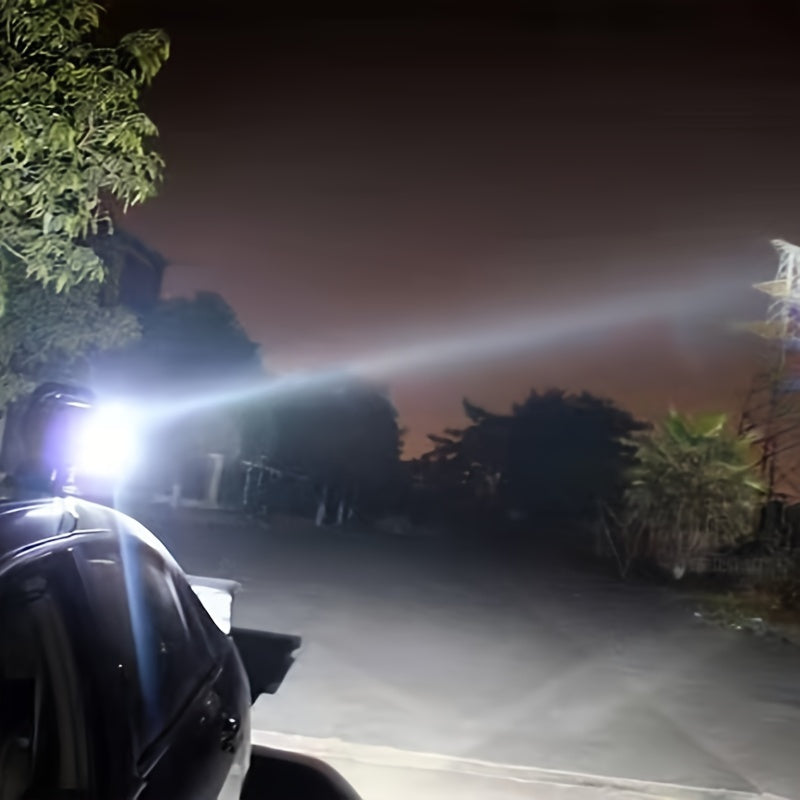 LED searchlight 7 inch 50W white with reflector cup 360-degree rotation remote control 9-32V LED work light rally driving light vehicle light outdoor light hunting SUV ATV 4wd truck boat fishing camping exploration lighting