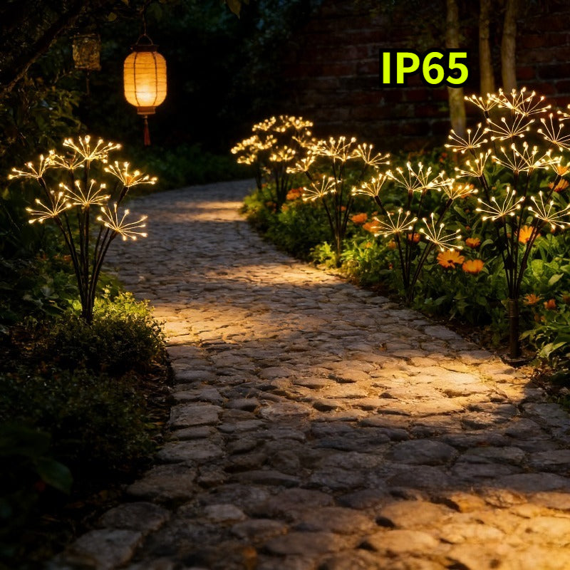 New Outdoor Solar Firework Light | IP65 Waterproof Rating, - 2 Modes Switch | Perfect for Courtyard, Walkway, Garden, Christmas and Halloween Party Decoration