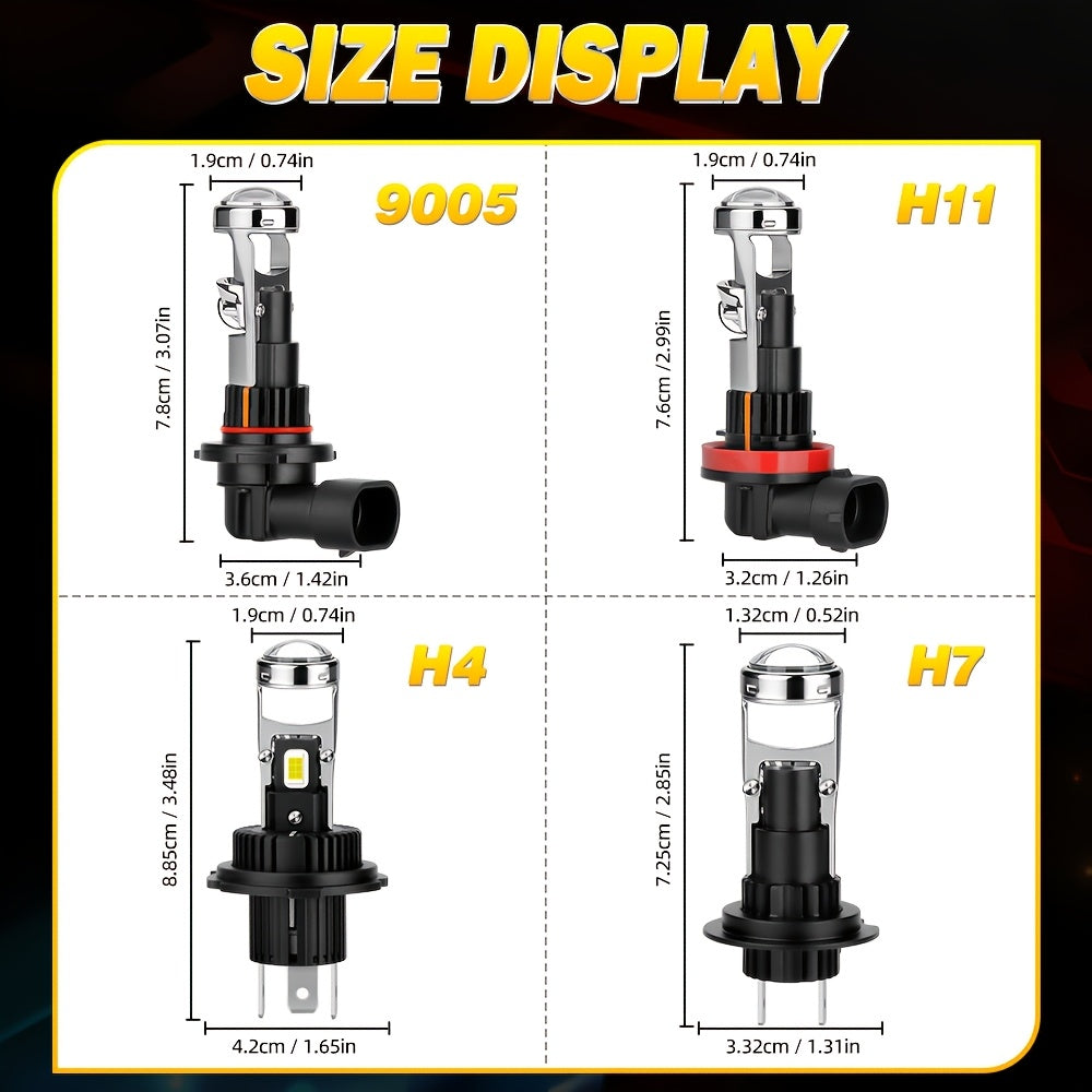 2026 Newest Car H4 H7 LED Headlight Bulbs 9005/HB3 H11 High/Low Beam Dual-Use CSP Chip Bulbs 160W High Power 6000K Bright White Light High Stability Long Life for Motor Vehicles 2-Pack