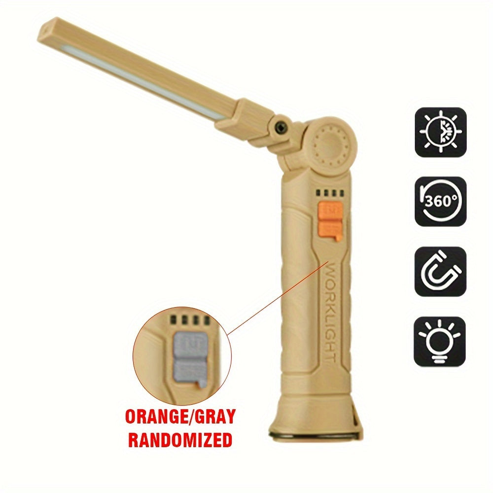 1PC Foldable Emergency Work Light, Rechargeable Portable Maintenance Lamp, Easy To Carry, Suitable for Camping Reading Hiking
