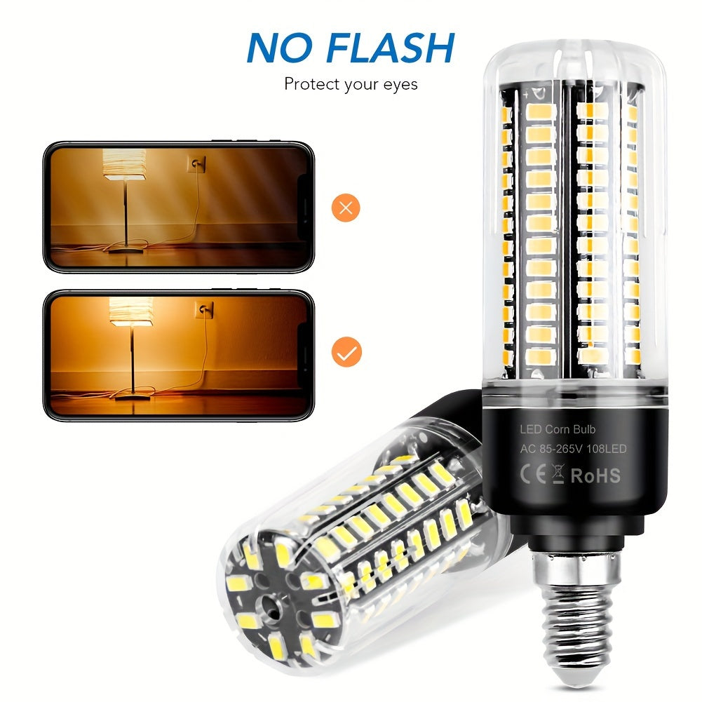 LED corn bulb E14 small screw base spotlight AC85-265V ceiling chandelier built-in bulb E27/E26 universal indoor bright eye-protection flicker-free candle light B22 home use 220V bedroom living room office study downlight 110V bathroom