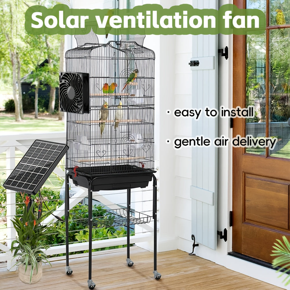 Solar Fan Kit, 7/10W DC Fan, Suitable for Small Chicken Coop, Greenhouse, Shed, Pet House and Window Ventilation Exhaust
