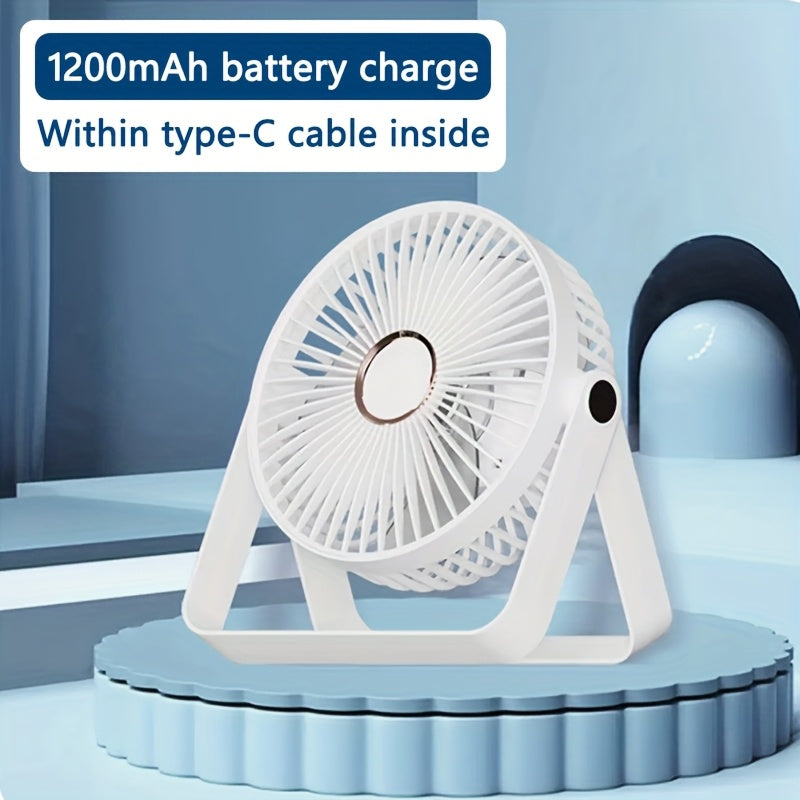 Portable Powered Desktop Hanging Fan, Pink & White Available, 3-Speed Quiet Adjustment, 360° Foldable Design with Sleep Light, Multifunctional Ultra-Slim Cooling Device for Home Office Travel