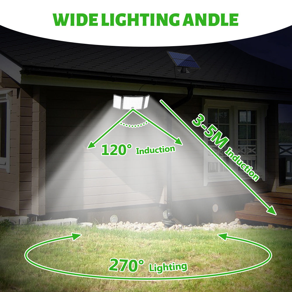 234 LED Solar Wall Light - Motion Sensor Outdoor Security Light with 3 Modes, 3-Head Security Floodlight, IP65 Waterproof, Perfect for Garden and Courtyard, Solar Rechargeable Lithium Battery, Remote Control Not Included