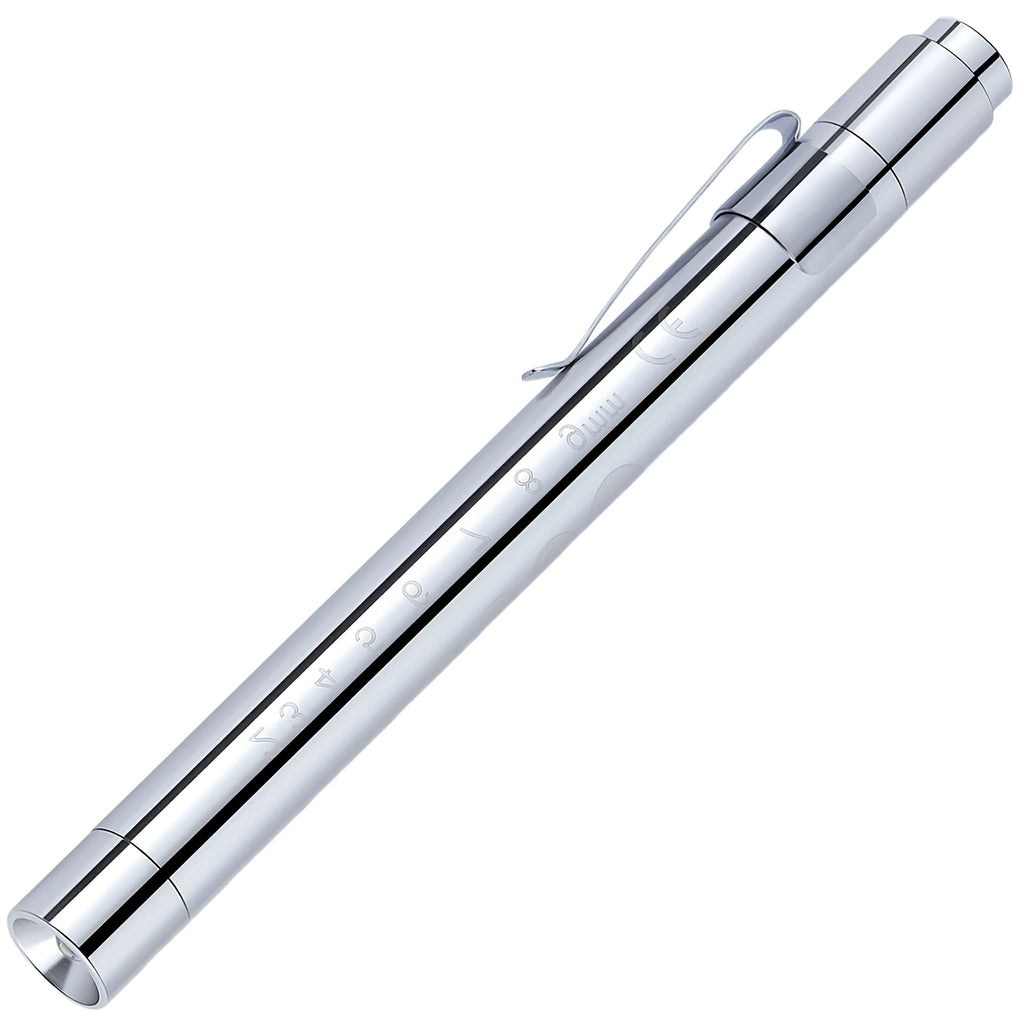 1 Lightweight Aluminum Alloy Shell Doctor LED Pen Light, with Pupil Gauge & 5cm Ruler, Stainless Steel Pocket Clip, Pen-Style Flashlight, Ideal for Nurses, Doctors, Nursing Students as a Portable Examination Light
