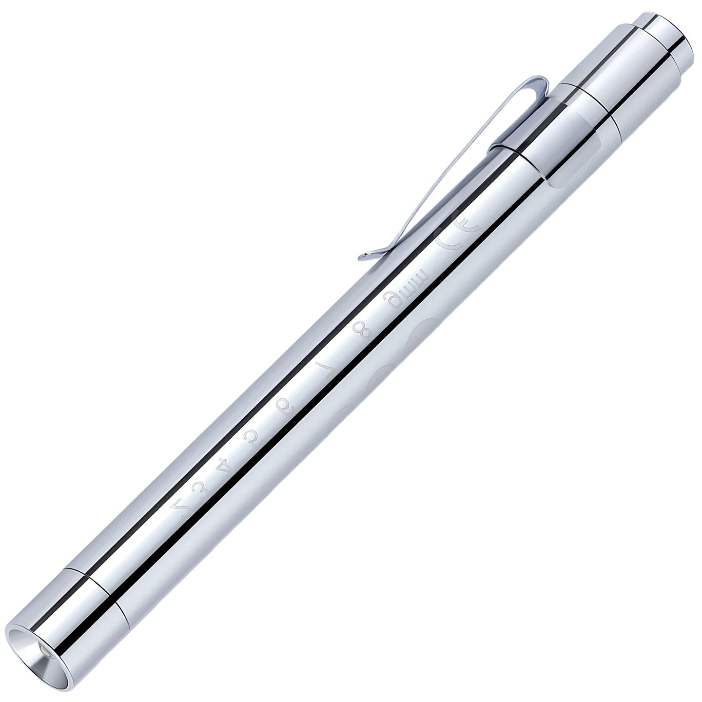 1 Lightweight Aluminum Alloy Shell Doctor LED Pen Light, with Pupil Gauge & 5cm Ruler, Stainless Steel Pocket Clip, Pen-Style Flashlight, Ideal for Nurses, Doctors, Nursing Students as a Portable Examination Light