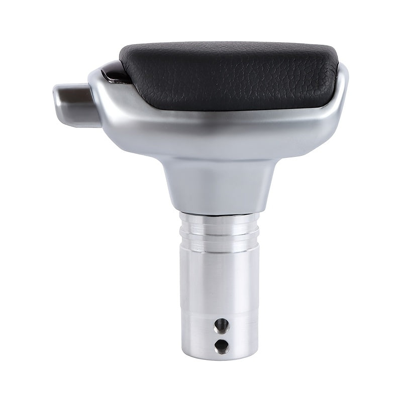 This Gear Shift Knob Features an Alloy Cover and Lever-Style Design, Paired with a PU Leather Shift Boot, Suitable for Most Automatic and Manual Transmission Vehicles