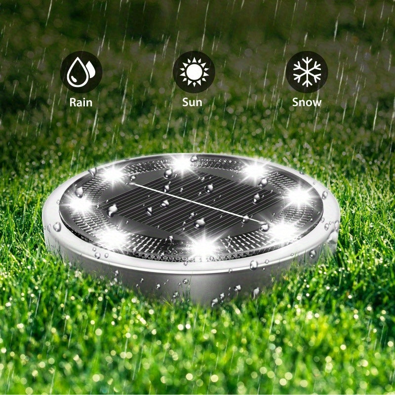 20pcs Solar Ground Lights (Outdoor IP44) - Warm White & Cool White, Solar In-Ground Lights for Garden, Pathway, Driveway, Deck, Stairs, Pool, Flower Bed - Auto On/Off, Easy to Install