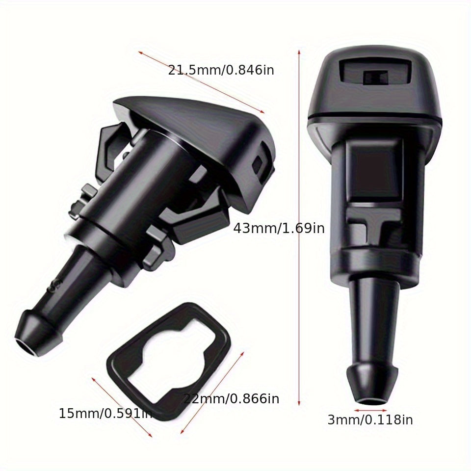 2pcs Windshield Washer Nozzle Cleaner, Compatible with Jeep, Dodge, Chrysler, Ram – Replacement for OEM#: 4805742AB / 5113049AA / 55077460AA / 5303833AA / 5116079AA