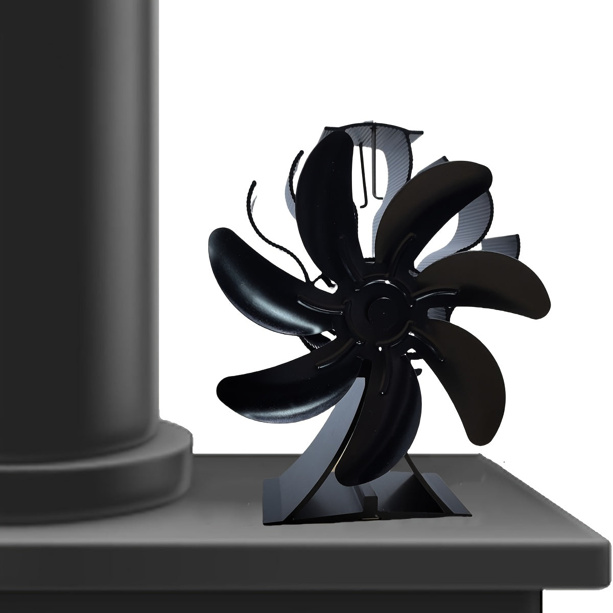 Heat Powered Stove Fan, Flue Pipe Fireplace Fan, Non-Electric 7-Blade Wood Stove Fan, Quiet Suitable for Gas/Wood/Pellet Stoves, Heat Circulation Boost