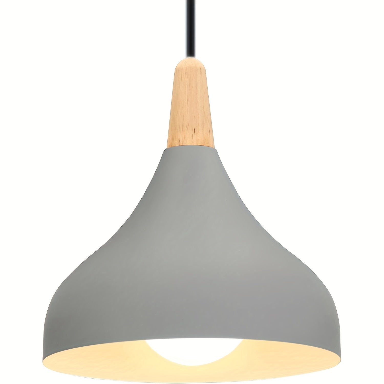 Pendant light vintage chandelier modern teardrop hat ceiling light metal wood pendant light suitable for bedroom, dining room, kitchen (bulb not included!!!)