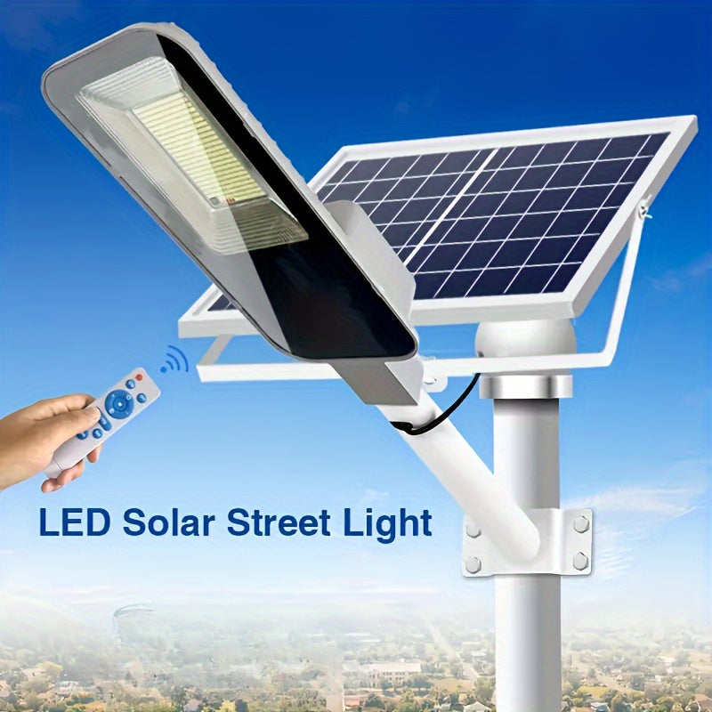 2 Pack 370LED High Power Outdoor Solar Street Light, 6500K IP65 Waterproof Street Light, Perfect for Garage, Garden, Patio Security Lighting