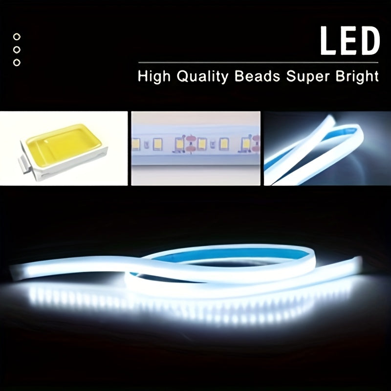 7英尺动态LED汽车引擎盖灯条，适用于轿车、卡车和SUV，粘贴式安装，12V直流电源，白光，完美的汽车配件礼物，为您的道路照亮