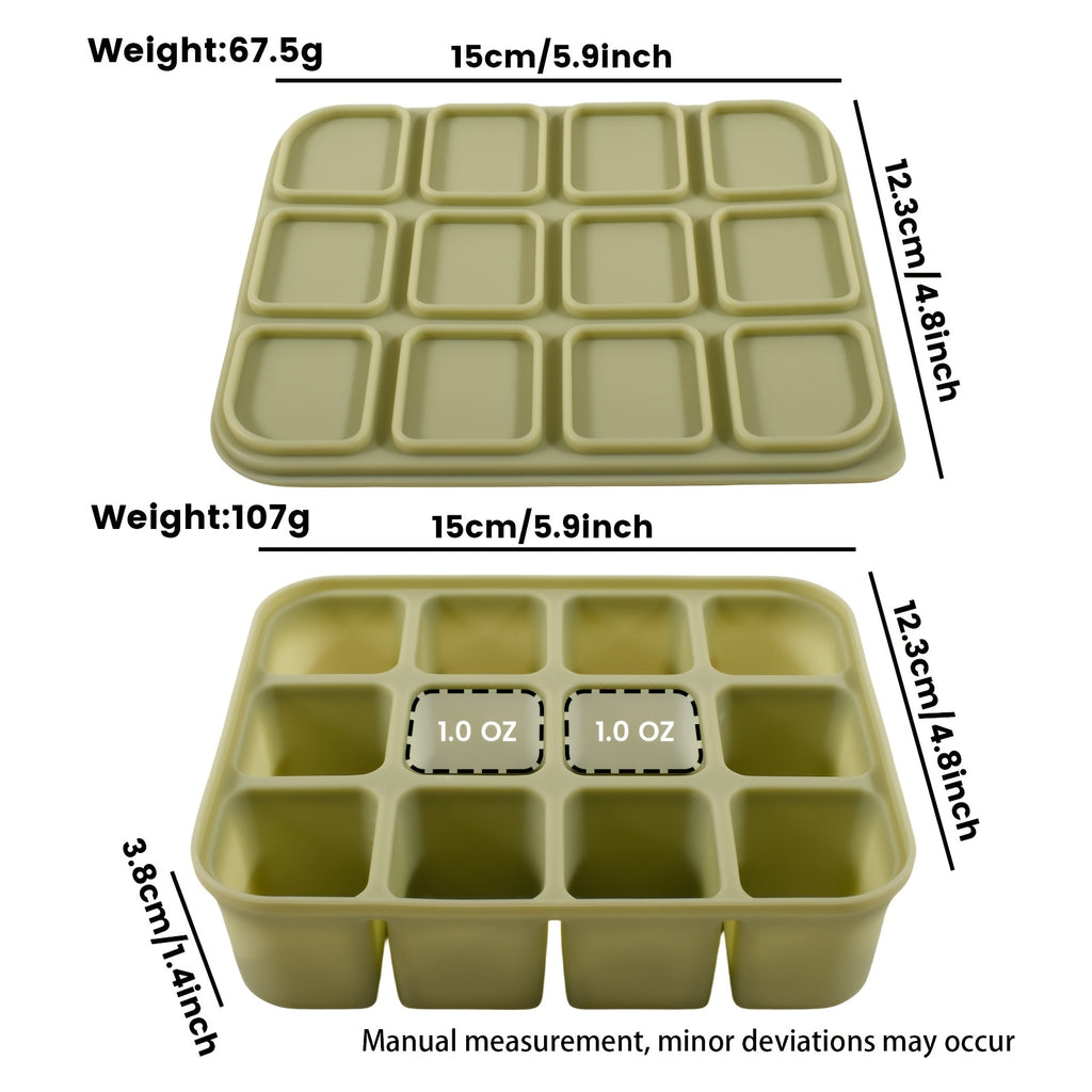 12 Grid Silicone Ice Tray With Lid, Flexible Easy Release Mold, For Cocktail Whiskey Broth Meal Prep, Reusable Dishwasher & Oven Safe