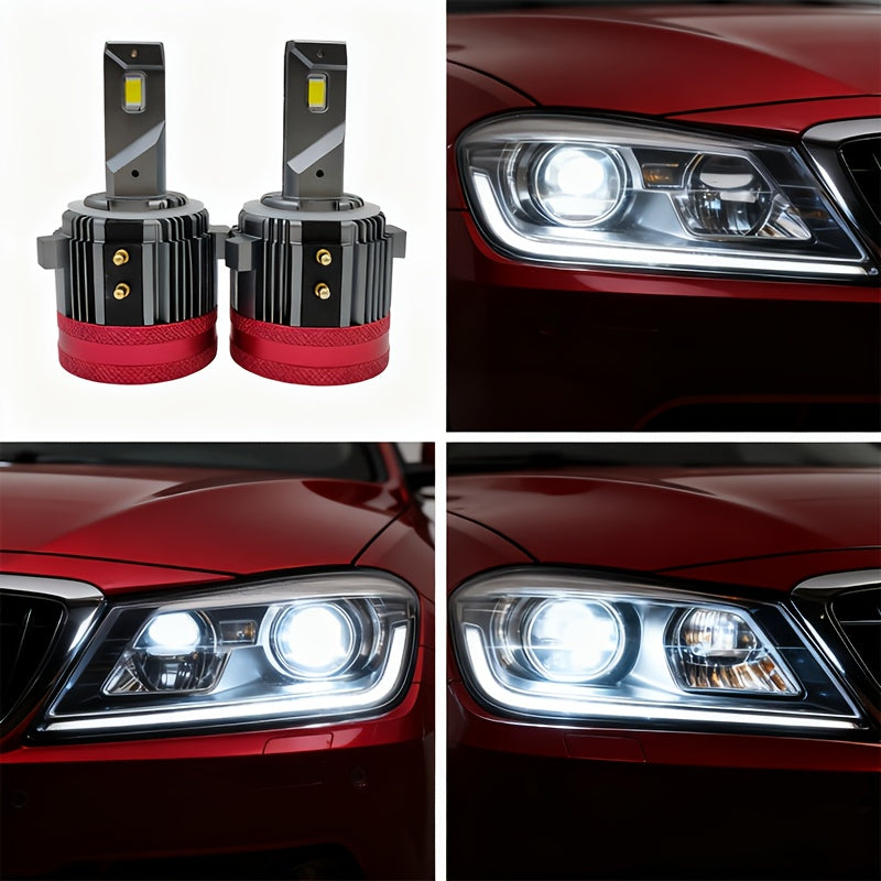 High Brightness 65W Car LED Headlight with Copper Tube, Designed for Golf 7 Modification, Including GT7 Special H7 and H15 LED Headlights, 2-Pack, No Battery Included