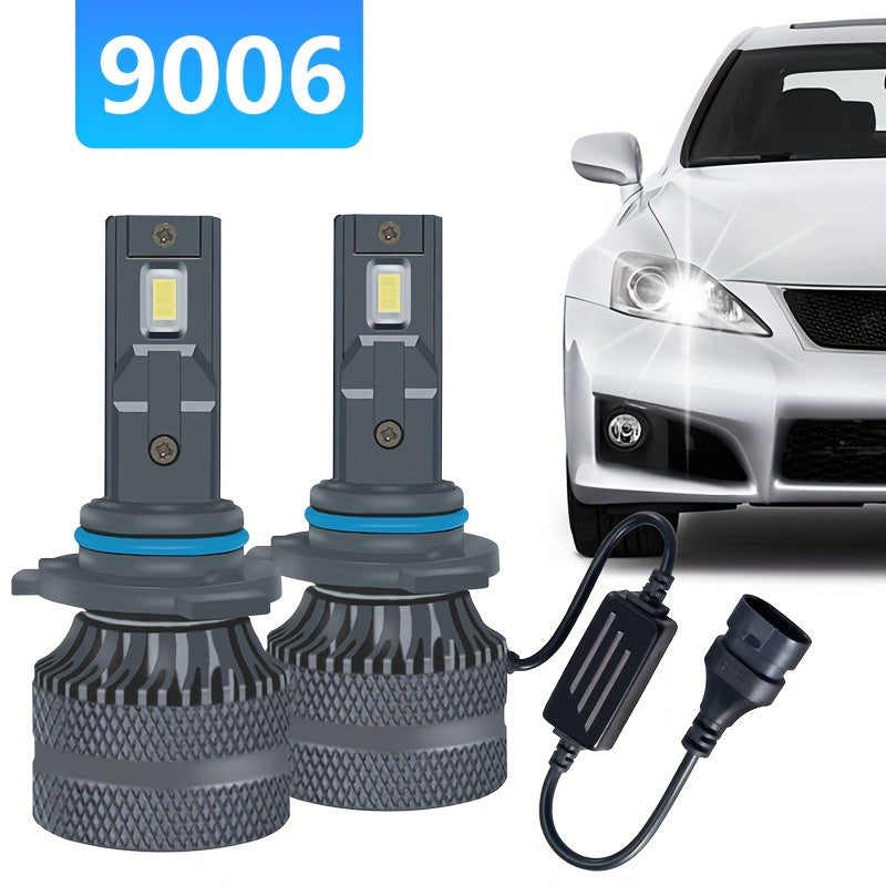 2Pcs HB3 9005 HB4 9006 HIR2 9012 LED Car Bulbs, H8 H1 H4 H7 H11 High/Low Beam Fog Light 120W Super Bright White 6500K, Bright CSP Chip Design LED Plug-and-Play Bulbs