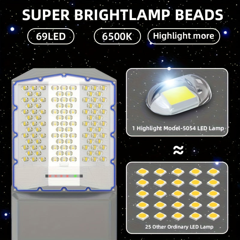 Outdoor Super Bright Engineering Grade Solar Light, 18000mAh Large Capacity Battery, Thickened Durable Aluminum Alloy Housing, Curved Wide Angle Illumination, Wider Lighting Area, High Quality Solar LED Street Light