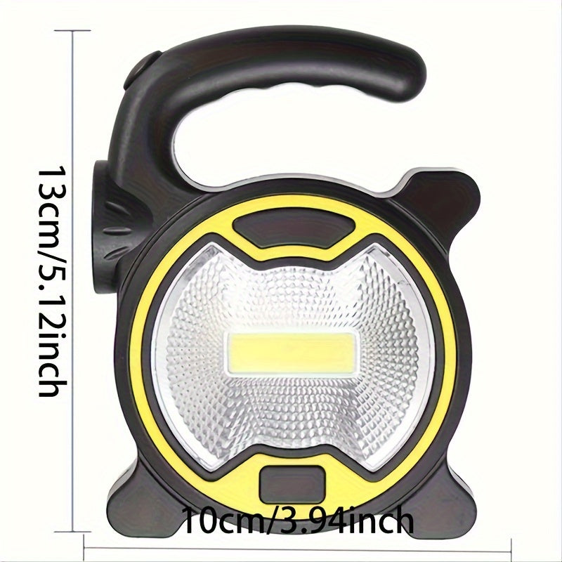 1 LED COB Flashlight Lantern, AA Battery Powered Floodlight + Side Flashlight, Mini Portable COB Light Work Light (Batteries Not Included)