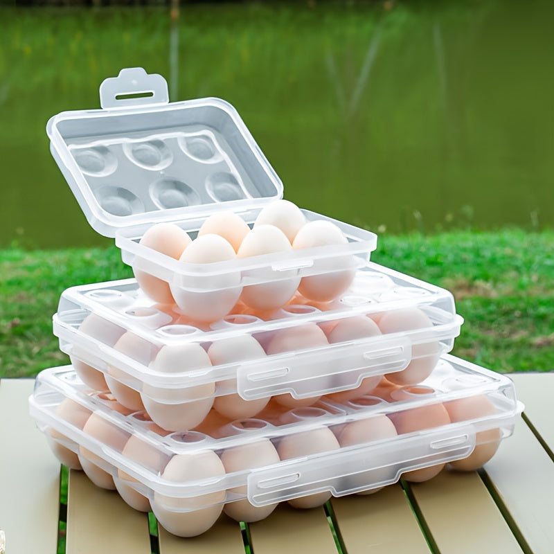 6/15/24 Compartment Shockproof Combinable Stackable Egg Storage Box, Food Grade Transparent, Portable for Refrigerator, Cabinet and Outdoor Camping, Egg Protection Container, BPA-Free
