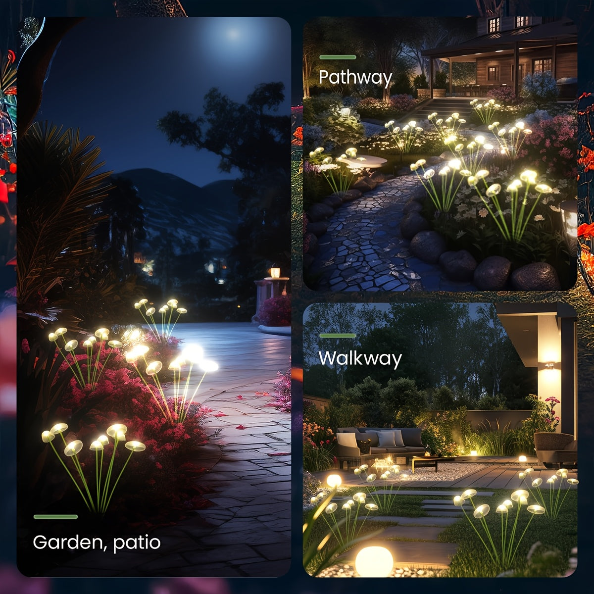 Solar Jellyfish Mushroom Light, 6/8/10 LEDs, 2 Flicker Modes, Courtyard Lawn Light Decoration | Outdoor Solar Garden Light, Perfect for Courtyard, Street, Party Tree Decoration, 11 Festival Decorations