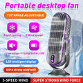 2026 Portable Desk Fan, Quiet Motor, USB Rechargeable, 5 Speed Levels, 720° Rotation, 5 Colors, 1200mAh Battery, for Office, Travel, Camping, RV &amp; Gifts