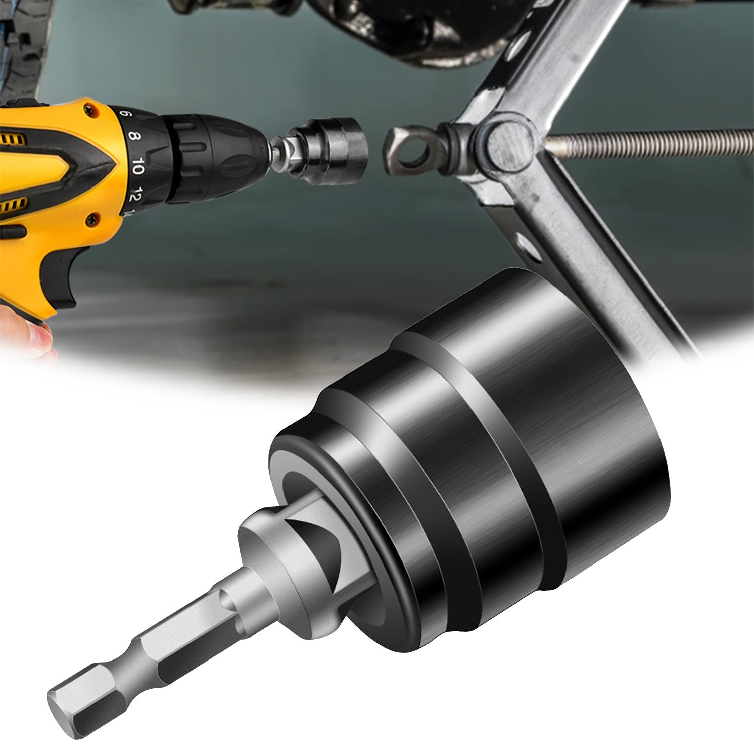 2-Piece Jack Wrench Tool Set – Essential Home Maintenance Accessory, Includes 1 Socket Wrench + 1 Hex Pneumatic Screwdriver | Multi-Purpose Hand Tool for Home Maintenance, Tire Change, Garage Repair & Emergency Fixes