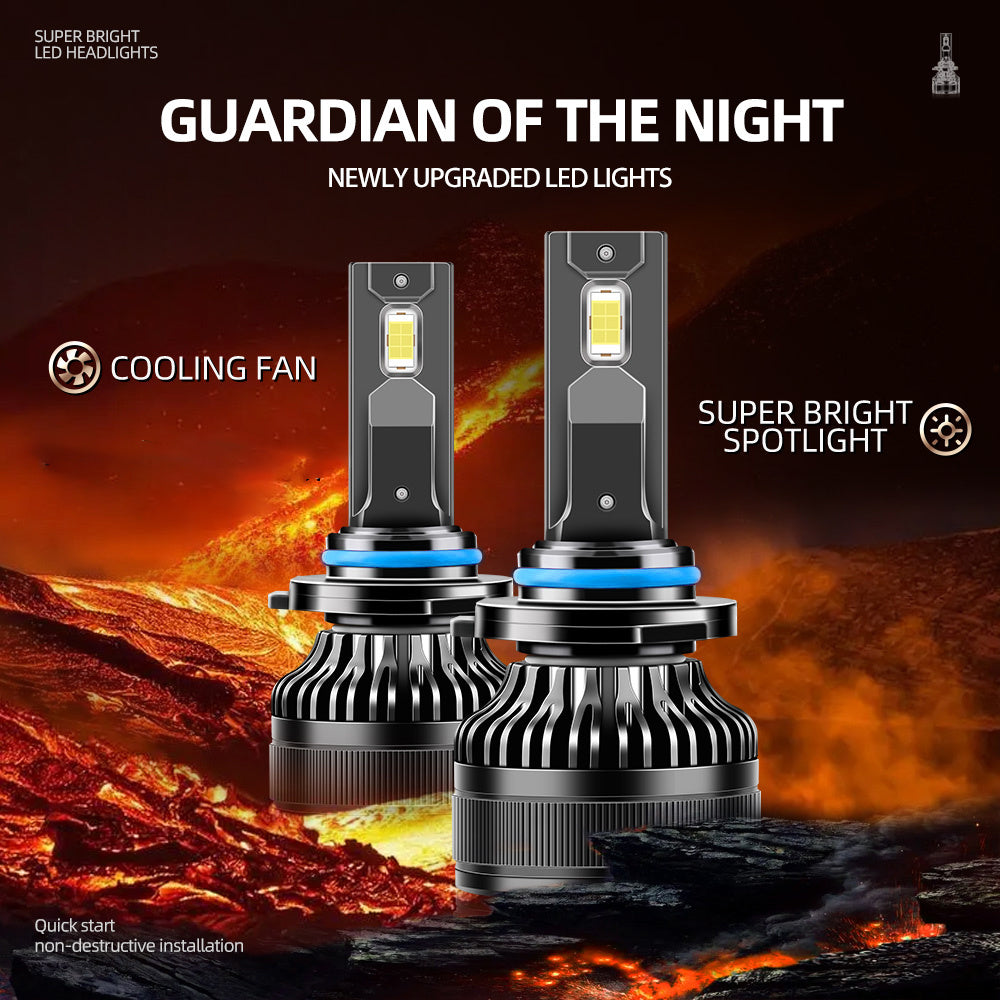 2-Pack Practical Headlights High Power 180W 58500 Lumens High/Low Beam Dual Mode 6000K Color Temperature LED Bulbs Models H1 H4 H7 H11 9005 9006 Fits 12V/24V Voltage 360° Beam Angle 1000% Brightness
