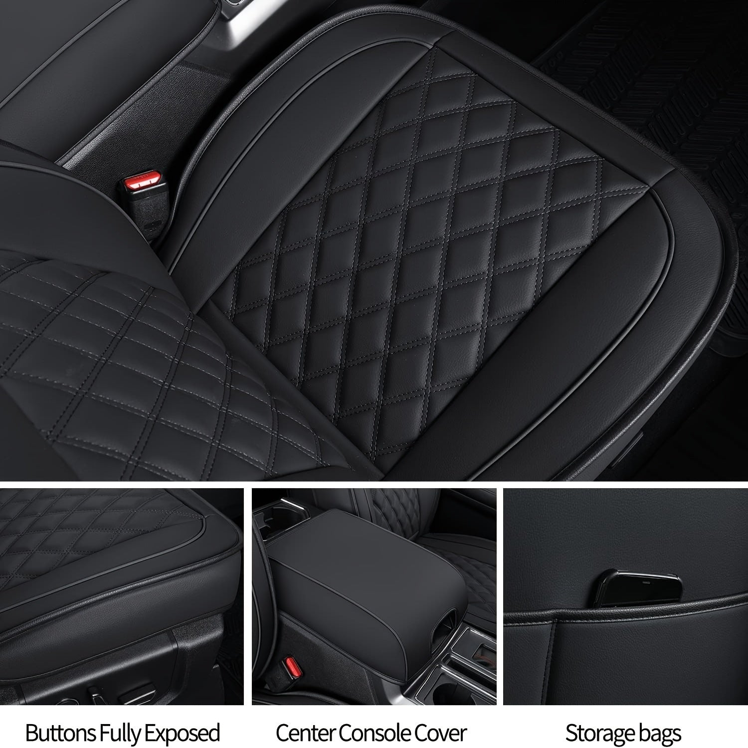 Leatherette Seat Covers for Ford F150, Fits 2015-2025 F150 Super Truck and 2017-2025 F250 F350 F450 Super Truck Cab Pickup