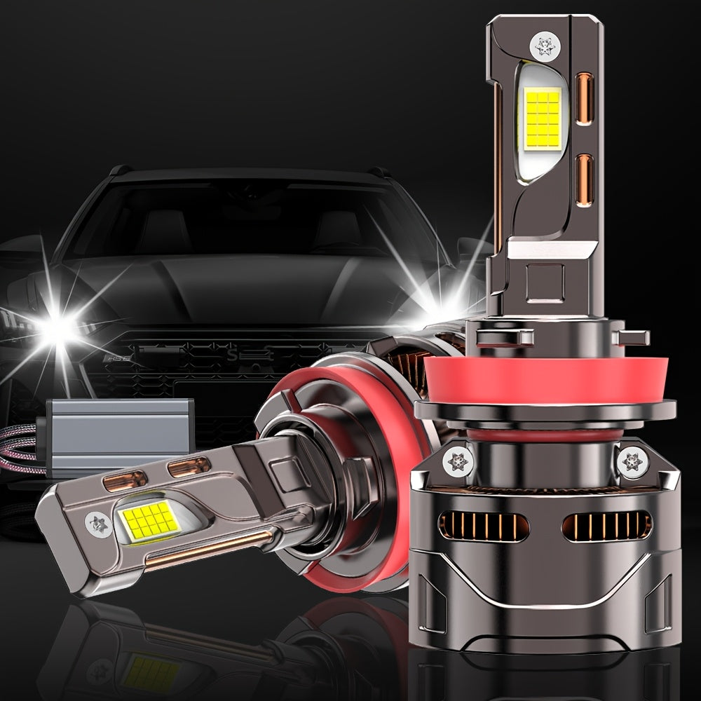 2-Pack, H4/9003/HB2 H7/H18 9005/HB3 9006/HB4 H11 H1 9012/HIR2 Headlight LED Car Headlights, Super Bright, Canbus External Driver, High Lumen Bulbs 58000LM, Lifespan Up to 60,000 Hours, Fast Cooling Fan, QY030, No Battery Included