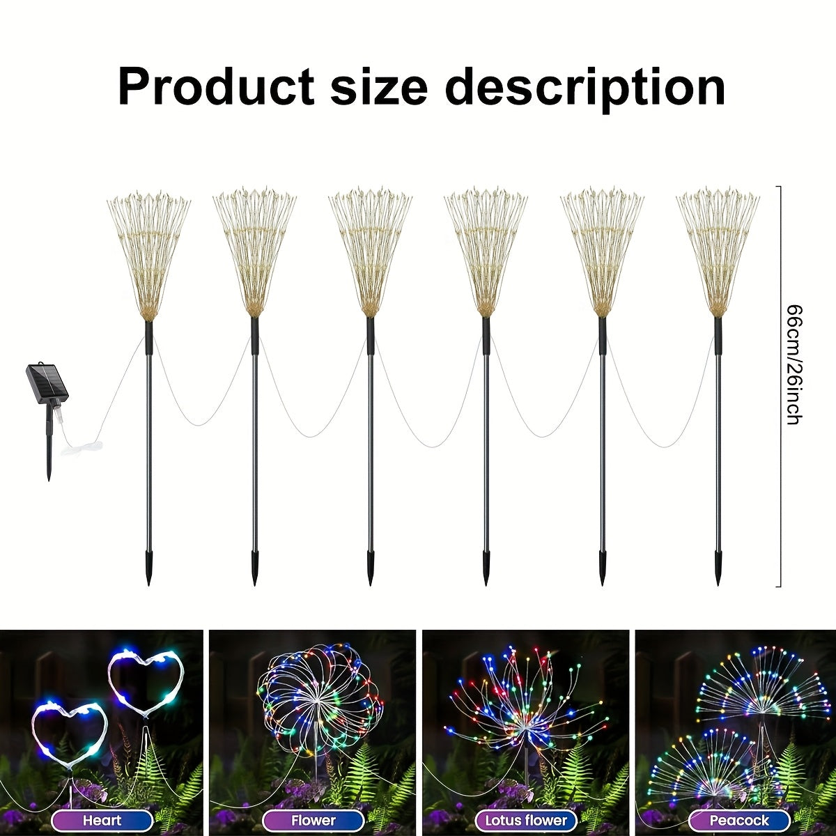 6个/4个太阳能烟花灯-户外LED花园烟花、智能灯、智能光传感器、庭院、阳台、通道、派个和圣诞装饰的8种模式、太阳能草坪灯、节日庭院照明|装饰花园灯|太阳能灯、太阳能户外灯自动开/关IP44
