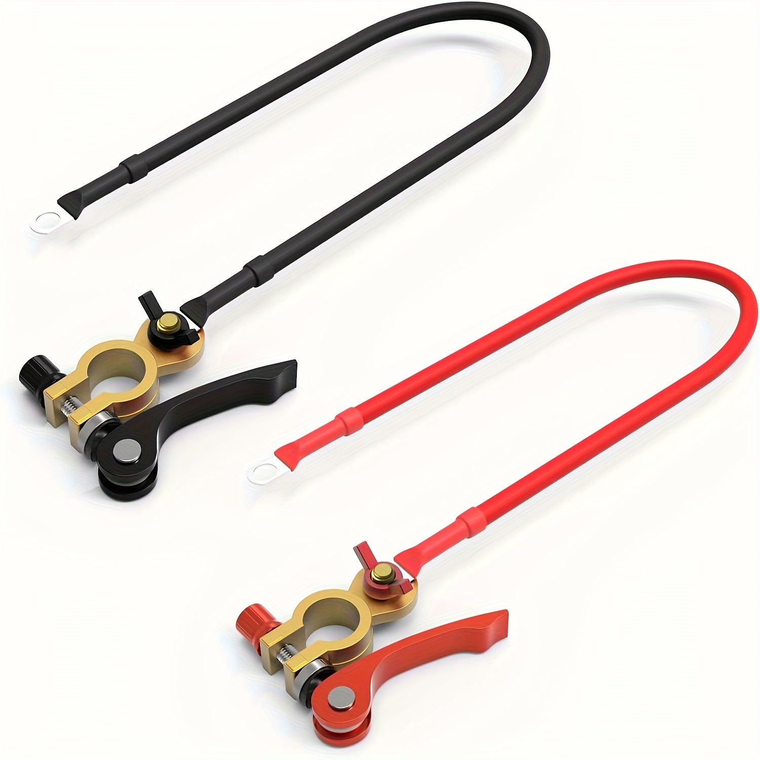Automotive Battery Terminal with 10AWG Lead Wire – Suitable for Car Battery Tools, Battery Inverters, Positive/Negative Connections, and Jump Starter Terminals for Car, Truck & Motorcycle Batteries. Brass Construction, No Battery Required