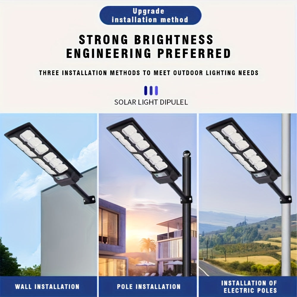 2 Pack / 1 Pack - Super Bright LED Solar Street Light, Outdoor Courtyard Light, Exterior Lighting with Motion Sensor - Perfect for Outdoor Streets, Commercial Parking Lot Lighting, Outdoor Sports Courts
