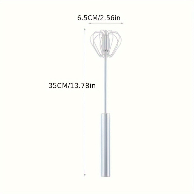 1pc Multifunctional Stainless Steel Whisk & Milk Frother, Home Baking Tools, Cream Egg Hand Blender, Household Push Blender Blender - Egg Whisk, Milk Frother, Hand Push Blender Blender Multi-Tool - Kitchen Utensils for Mixing, Blending, Beating