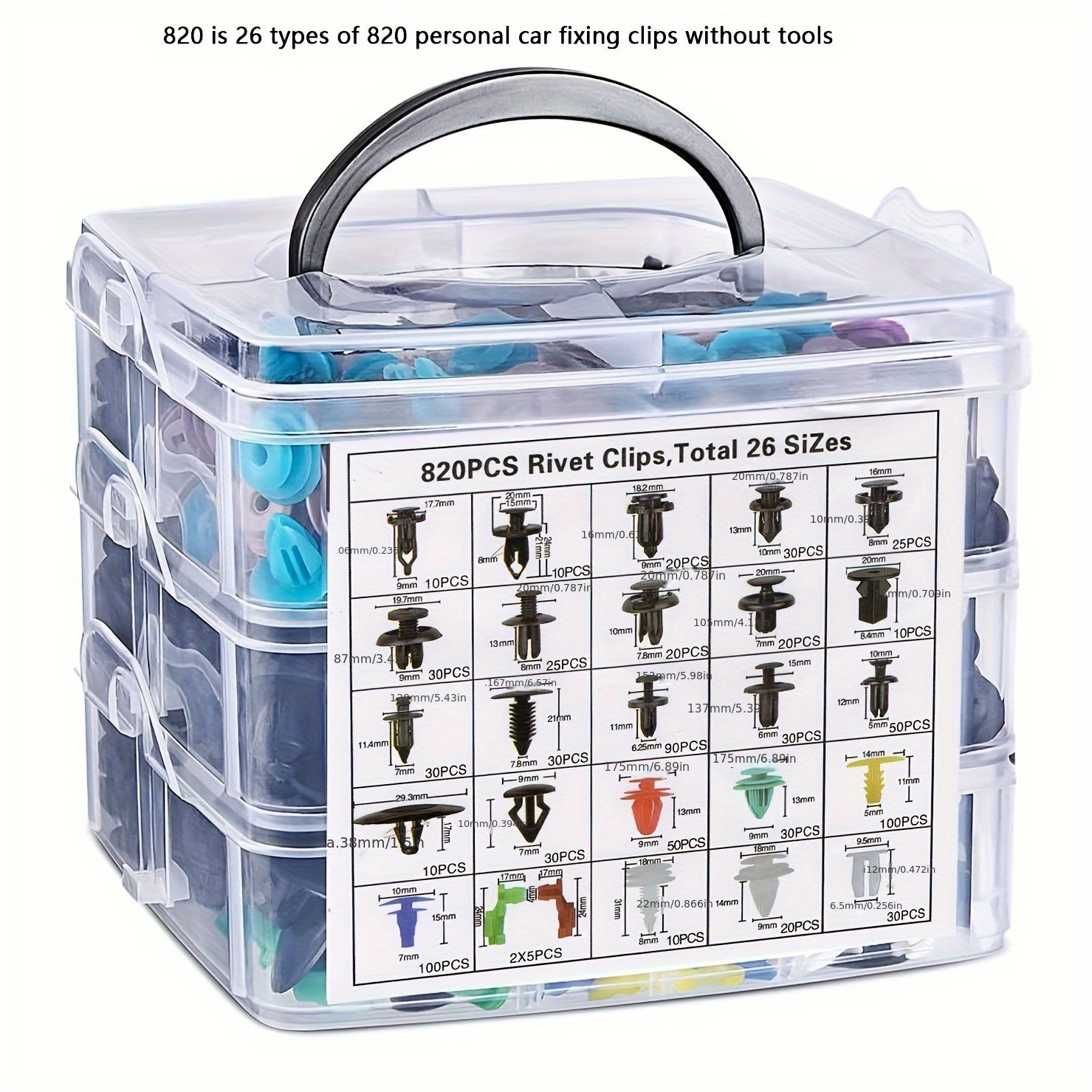 105/925-Piece Automotive Trim Clip Set with Removal Tool – Universal Car Body Rivets, Fasteners & Retainer Clips for Bumpers, Doors, Fenders – Auto Plastic Rivet Kit with Fastener Removal Tool, Available in 105-Piece & 925-Piece Options