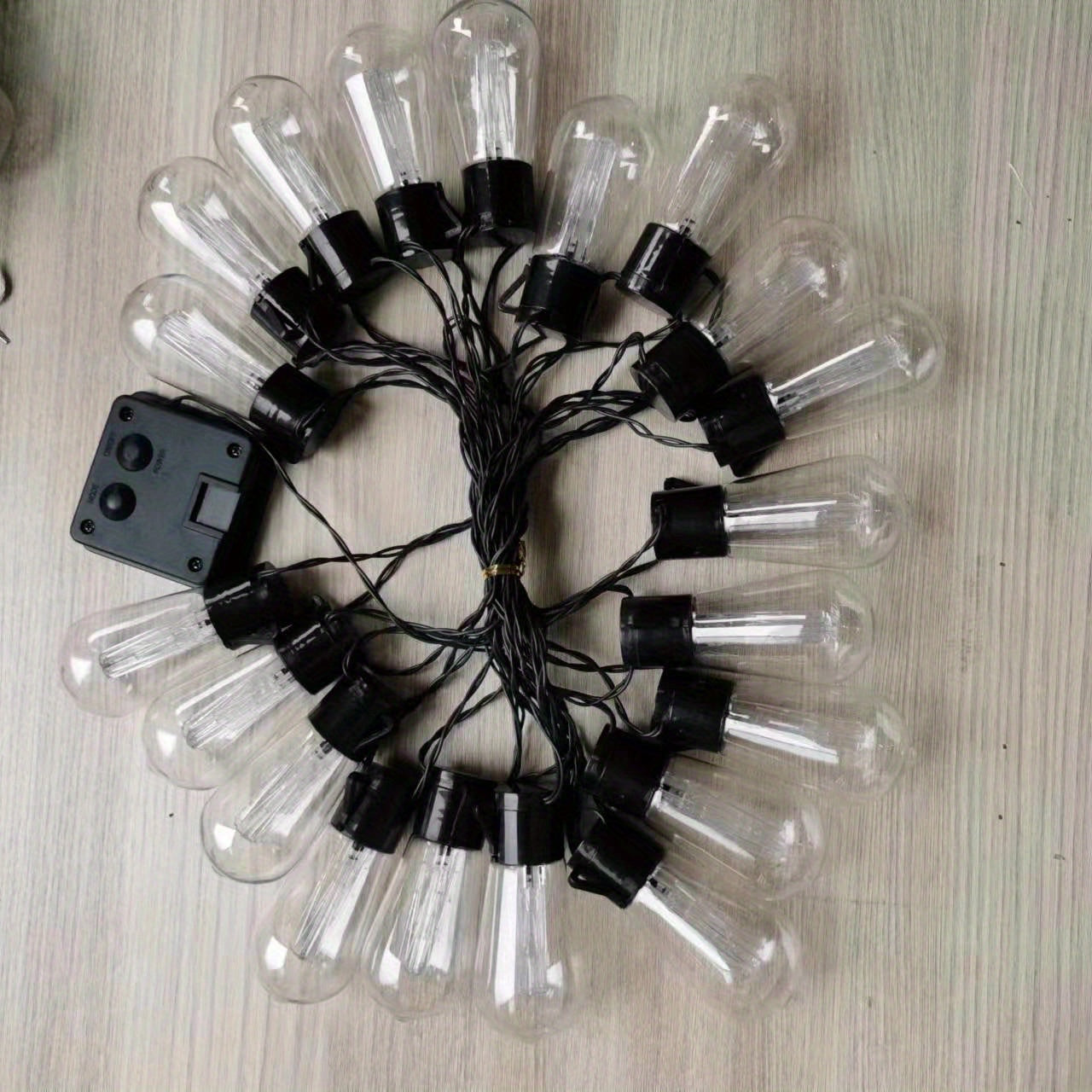 1个太阳能复古灯泡串-户外LED灯，适合露营，家庭，花园，圣诞节，派个，春天，夏天装饰(10/20/30灯泡)