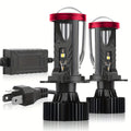 1pc/2pcs H4 LED Projector Headlight Lens, Designed for Left-Hand Drive, with 180W H4 LED Left-Hand Drive Bulb, Compatible with Cars or Motorcycles, Lens LED Light, Suitable for 12V and 24V Systems, 6000K Color Temperature