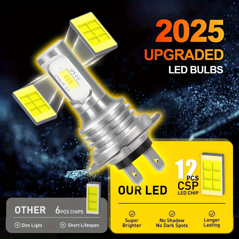 2个装 H7 LED 大灯灯泡 Hi/Lo 照明模式