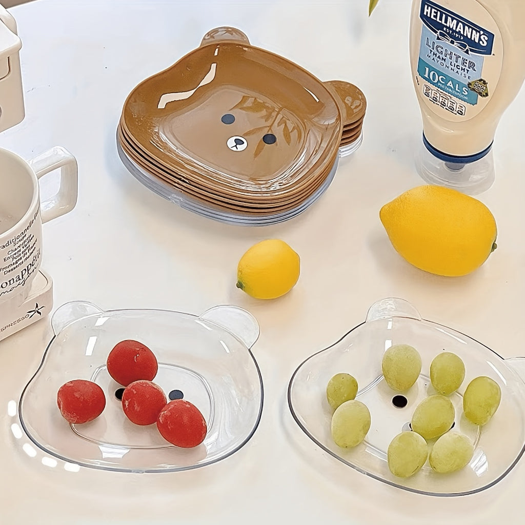 2 PET Cartoon Small Plates, Trash Plate, Square Dried Fruit Tray, Small Dish – Perfect for Kitchen Breakfast, Fruit, Bone Dish, Snacks, etc.