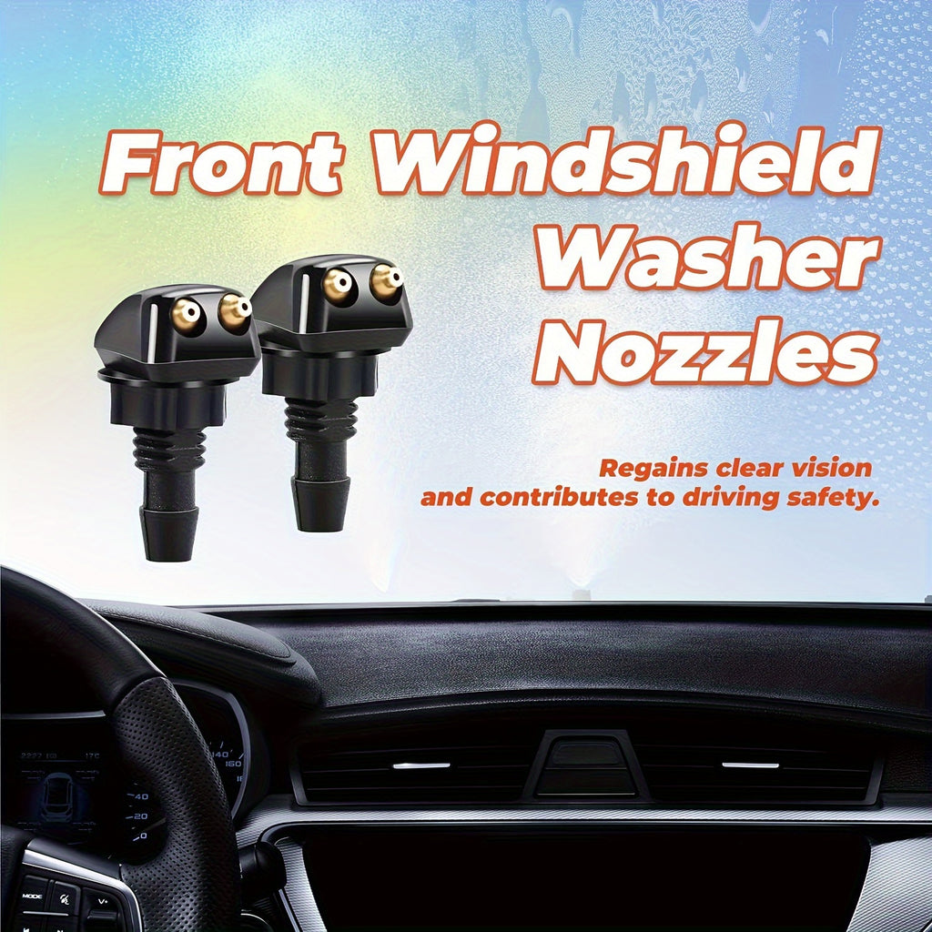 11-Piece Universal Windshield Wiper Blade Nozzle Kit – Includes 1 Hose (78.74"), 6 Connectors & 4 Dual-Hole Nozzles, for Replacement & Repair